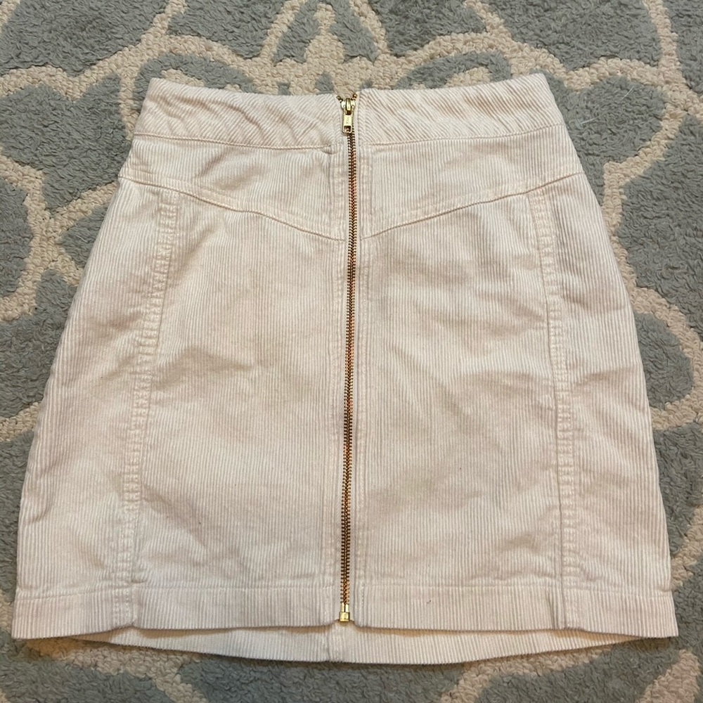 Wild fable white corduroy skirt with gold zipper